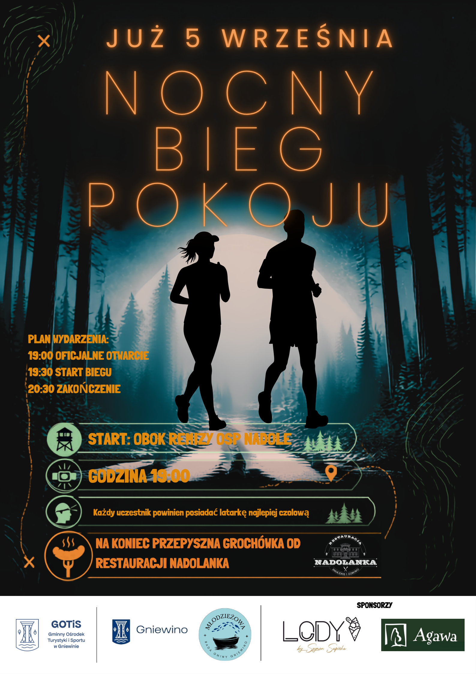 Nocny Bieg Pokoju - Nadolskie StrażeNocny Bieg Pokoju Nadolskie ŚwiatłaLeśne Smugi Nocny Bieg PokojuMrok i&nbsp;Światło Bieg NadoluNadolu Night Run for PeaceCień Lasu Ś (005)